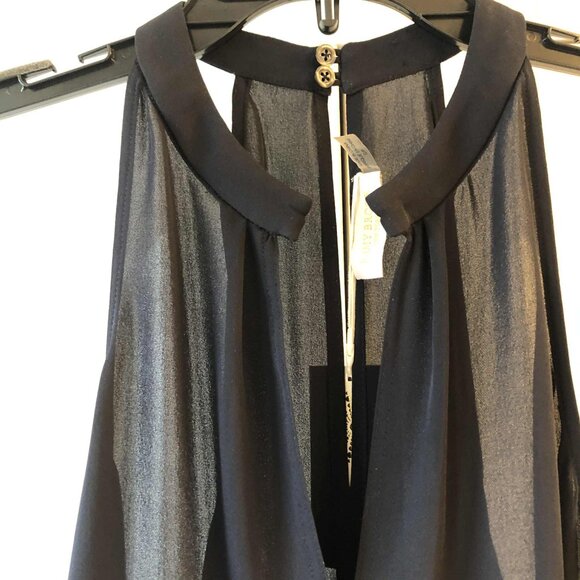 NWT RAMY BROOK Heather Silk Chiffon Blouse Split V Halter Neckline S MSRP $295 - Picture 3 of 8